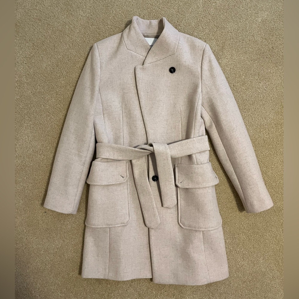 NWOT Mango Women’s Cream Wool Coat Size S